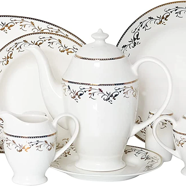 Europe Style  Porcelain 49 Pieces Kitchen Dinner Set  dinnerware sets service for 8
