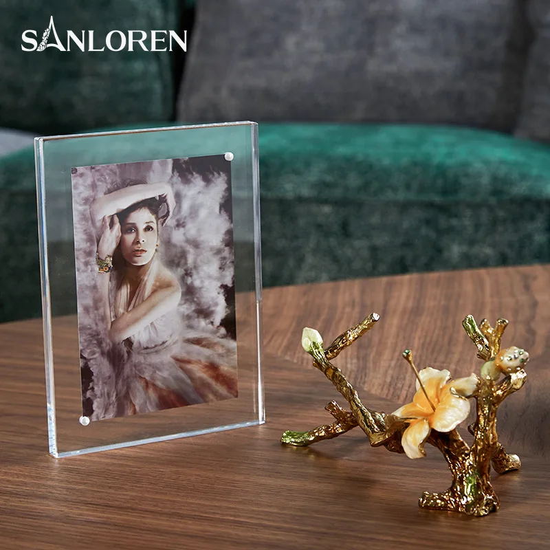 SANLOREN Modern Luxury Decorative Enamel European Style Frames Photo Albums Accessories Picture Frame Magic Mirror Photo Frame