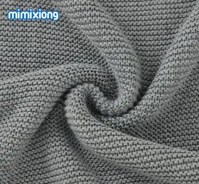 Wholesale 100% cotton plain knitted baby blanket for Baby Boy And Girl