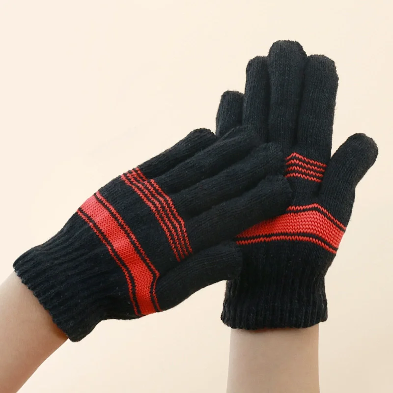 Fashion Warm Magic Adult Custom Knit Acrylic Unisex Men Women Striped Kids Winter Gloves