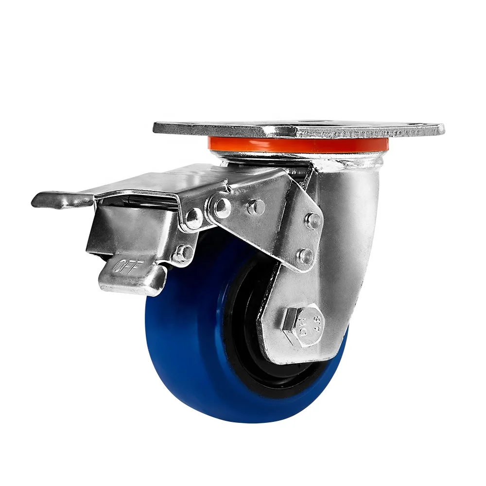 Caster Wheel Manufacturer Blue Rubber Caster Trolly Wheel Heavy Duty Caster Wheels Kids