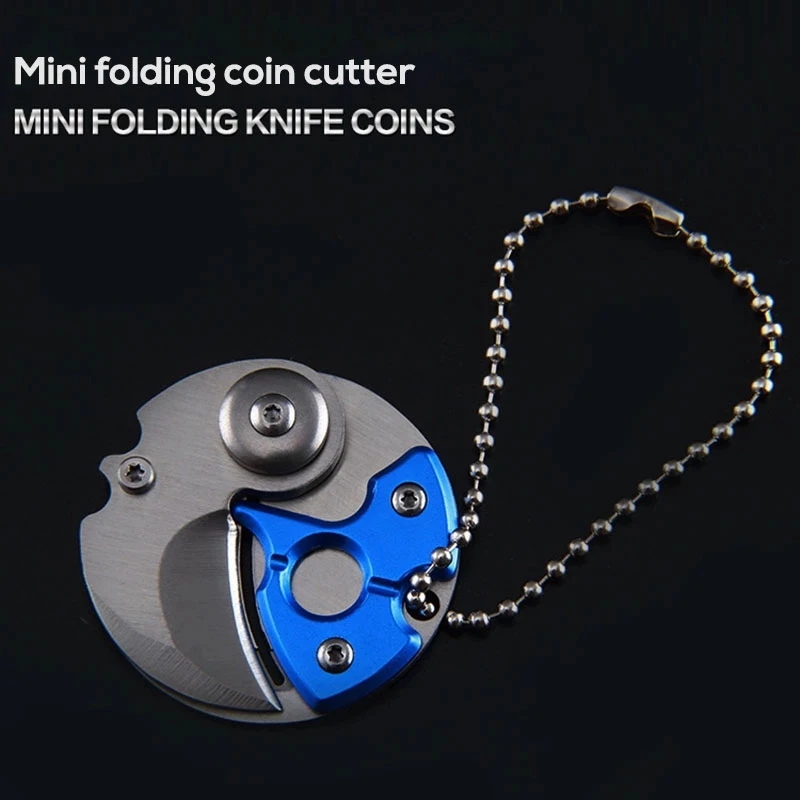 AJOTEQPT Mini Pocket Folded Knife Gear Peeler for Self-Defense EDC Opener for Outdoor Combat & Camp Durable Coin Knife