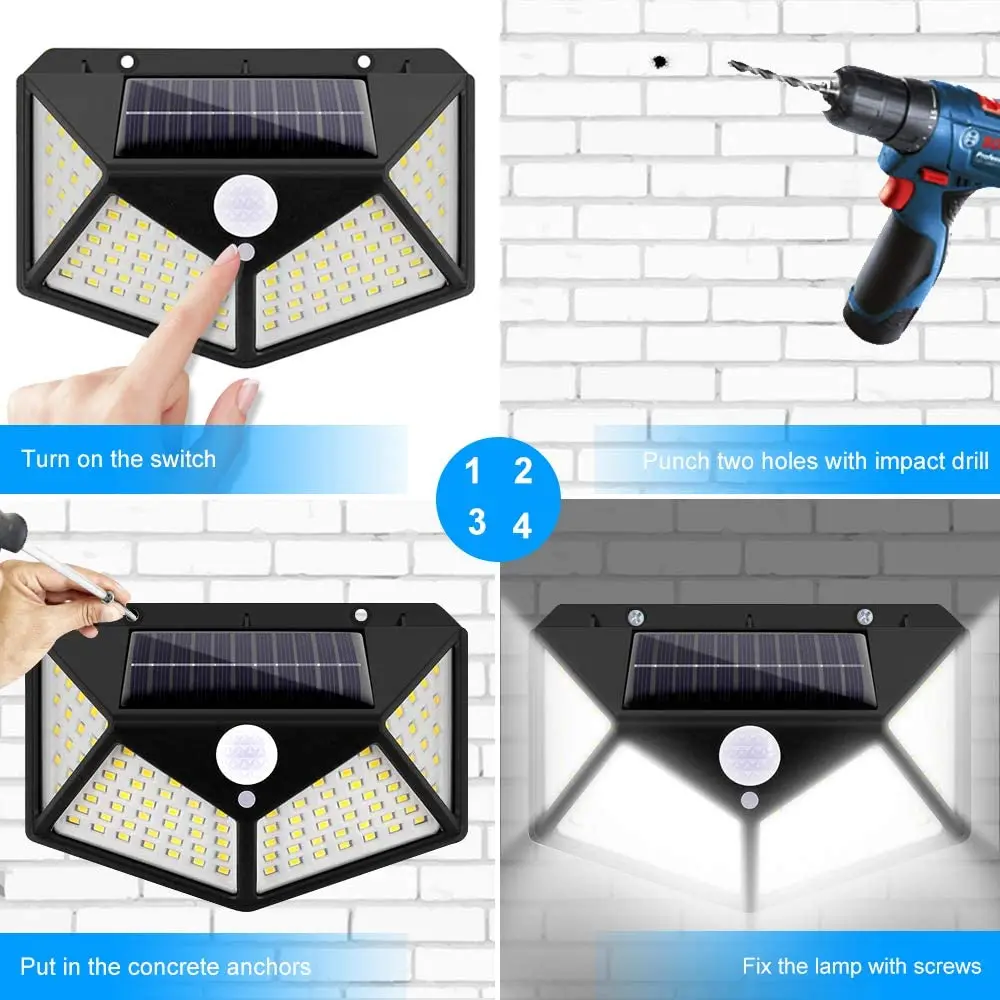 New Design Eco-friendly Solar Light Waterproof Stair Lamp Motion Sensor Modern Solar LED Outdoor Wall Lights