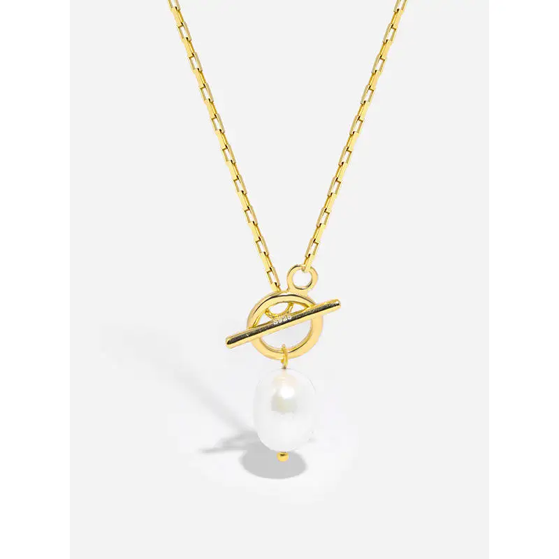 Nabest 925 Silver OT Clasp Choker Jewelry Fresh Water Pearl Charm Clavicle Chain Necklace