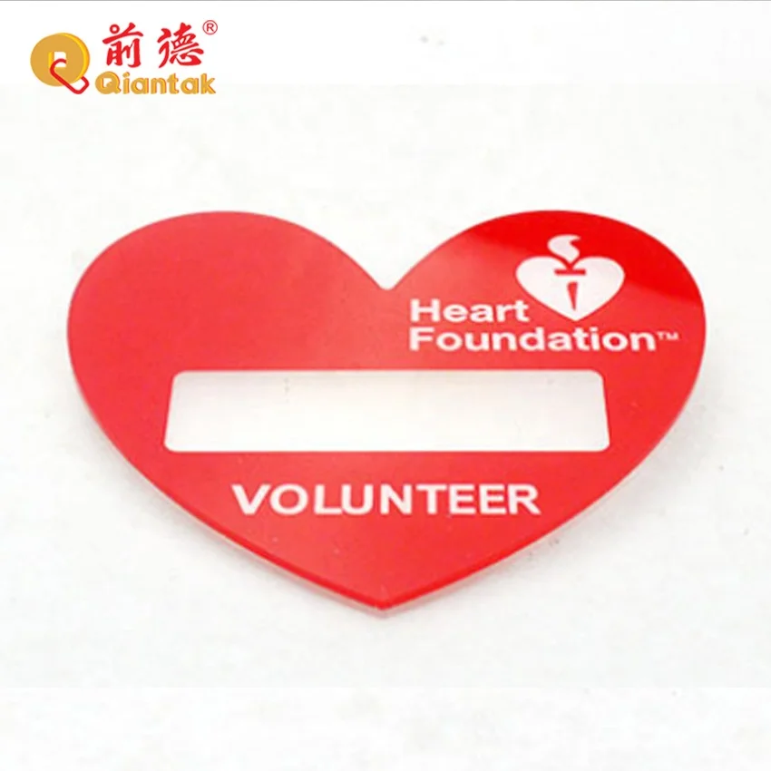 20 Years Factory Cheap Custom Design pin Name Tag Acrylic High Quality Badges Pins New Arrival Custom Name Plate
