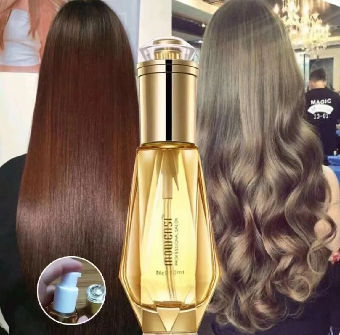 Pure Organic Coconut Oil Hair Care Serum Original Wild Anti-Damage Treatment Plant Extracts Curly Hair Smoothing Perfume Oil