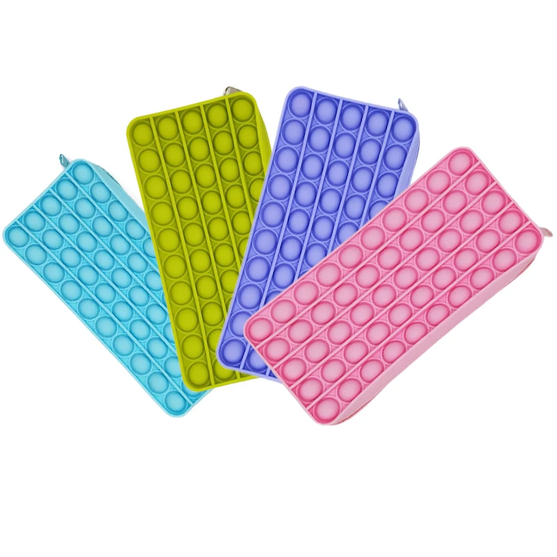 silicone pencil case push pop bubble fidget