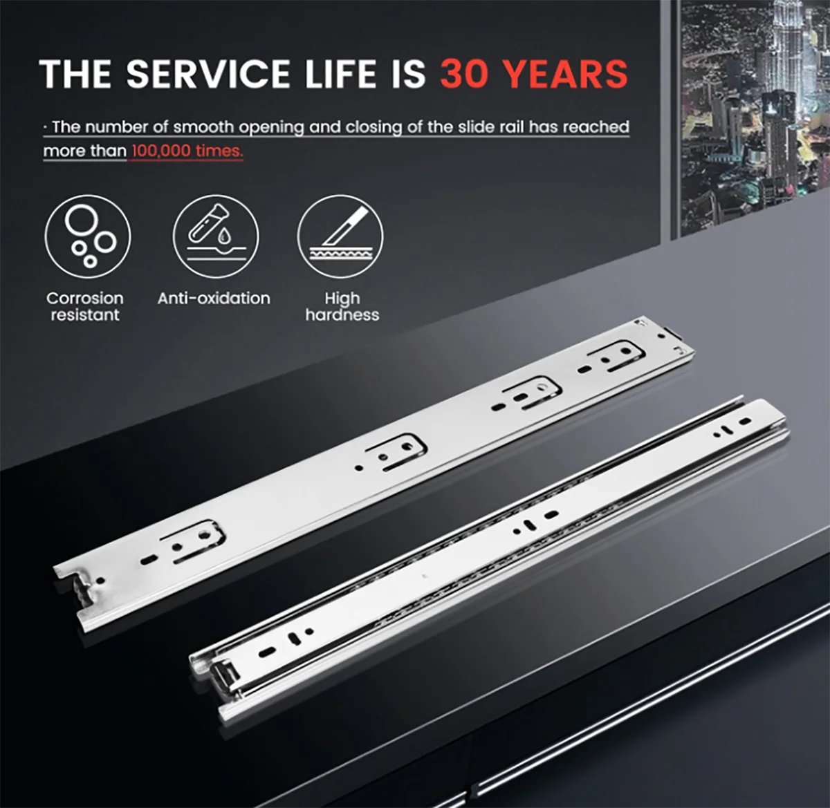 Foshan Fusaier Kitchen Cabinet Hardware Drawer Sliding Guide Rails Full Extension Telescopic Channel Ball Bearing Drawer Sliders