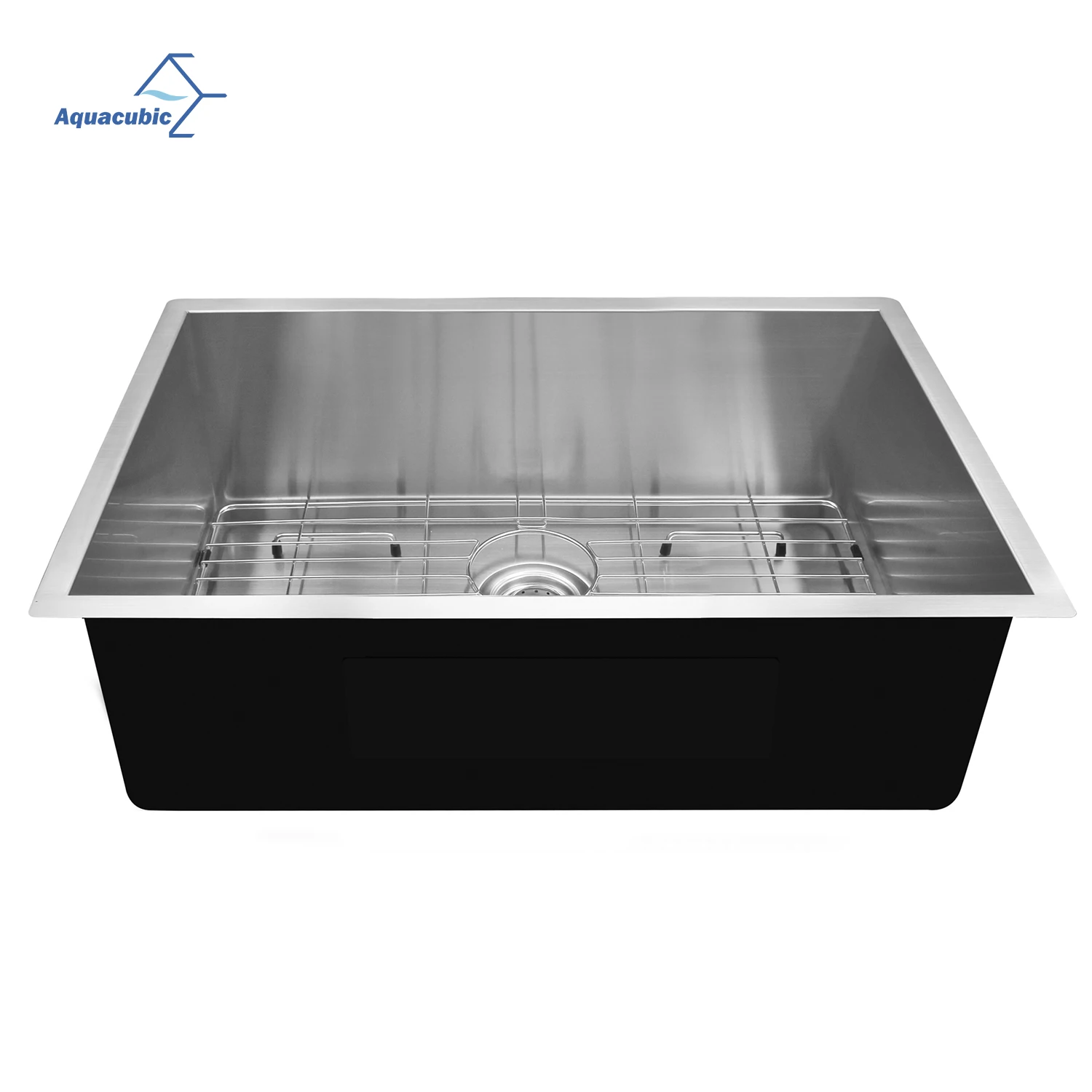 Aquacubic 30 inch Kitchen Sink Undermount Single Bowl Deep Handmade 304 Stainless Steel Kitchen Sink with Strainer