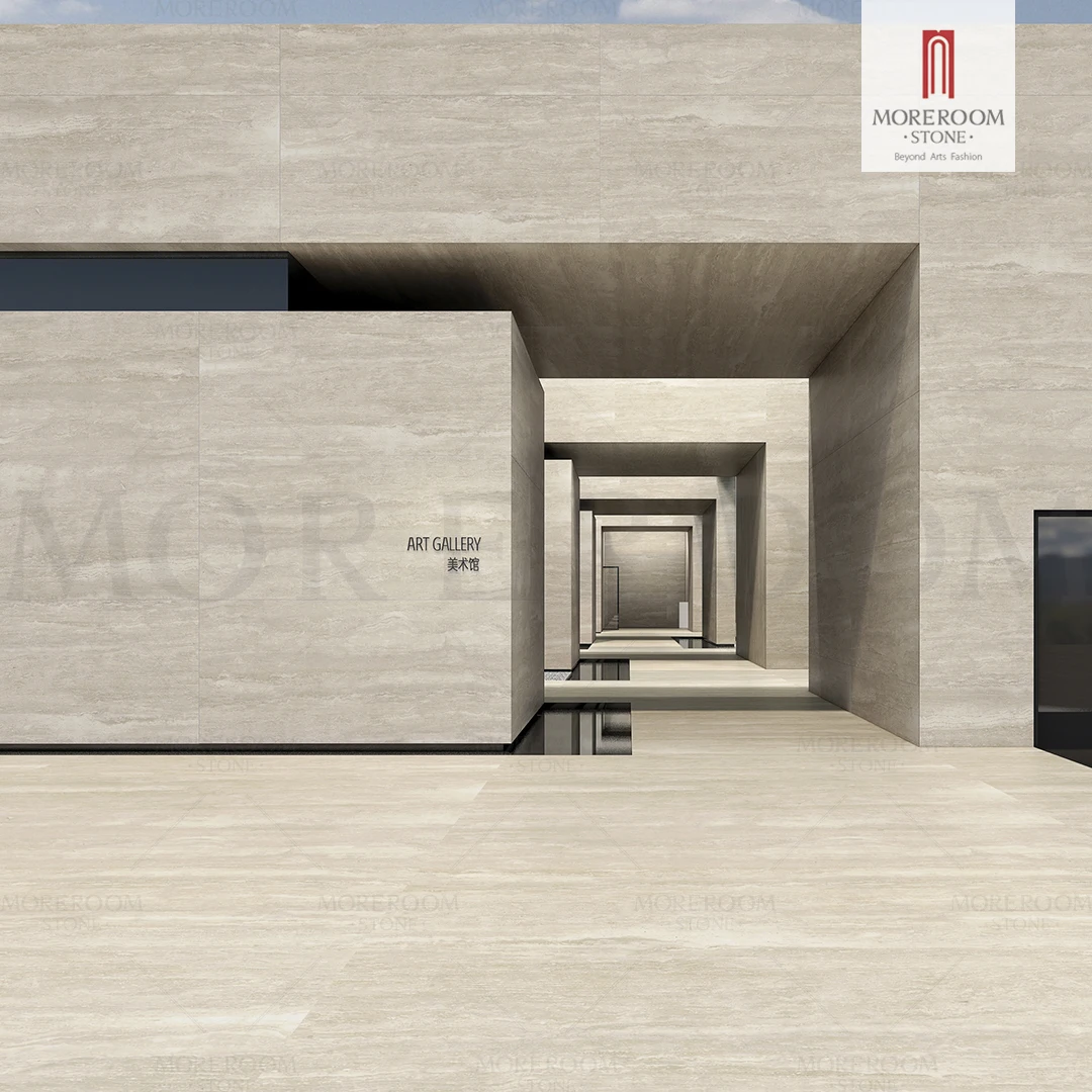 Hot Sale Hotel Villa And High Building Exterior Travertine Porcelain Tiles Matt Finish