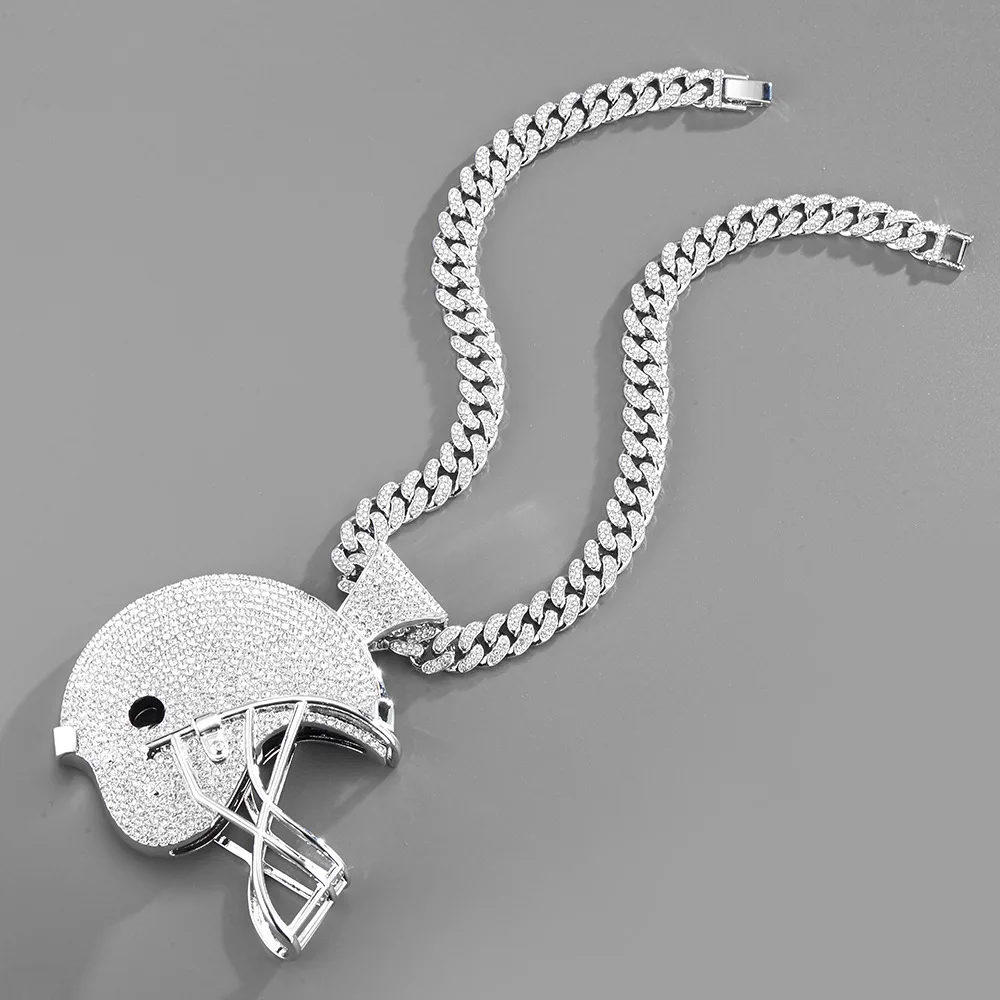 Three-dimensional full diamond exaggerated hip-hop big pendant, hockey cap pendant, hipster street pendant