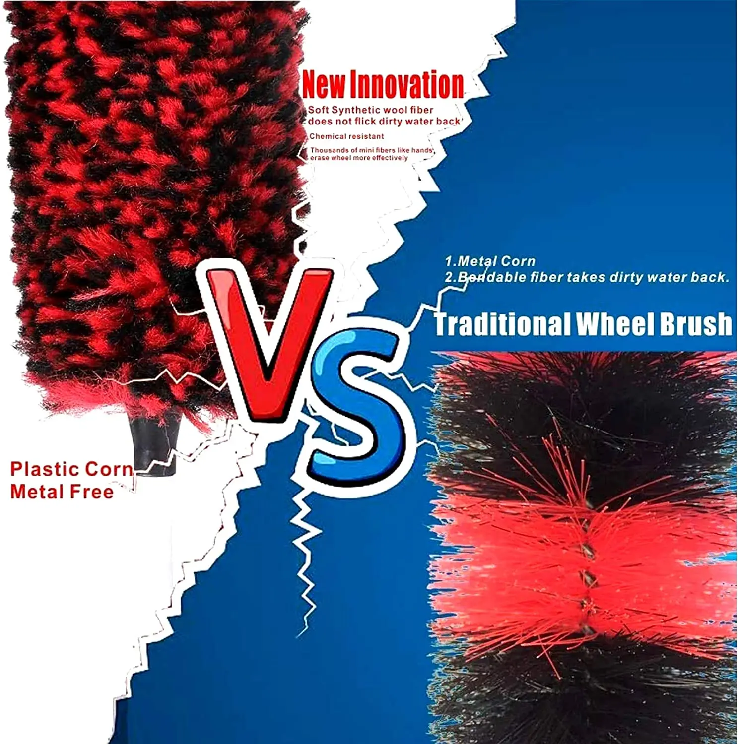 BrushDepot Metal Free Synthetic Wool Wheel Brush,Car Duster Brush Tire Brush for complete safe cleaning