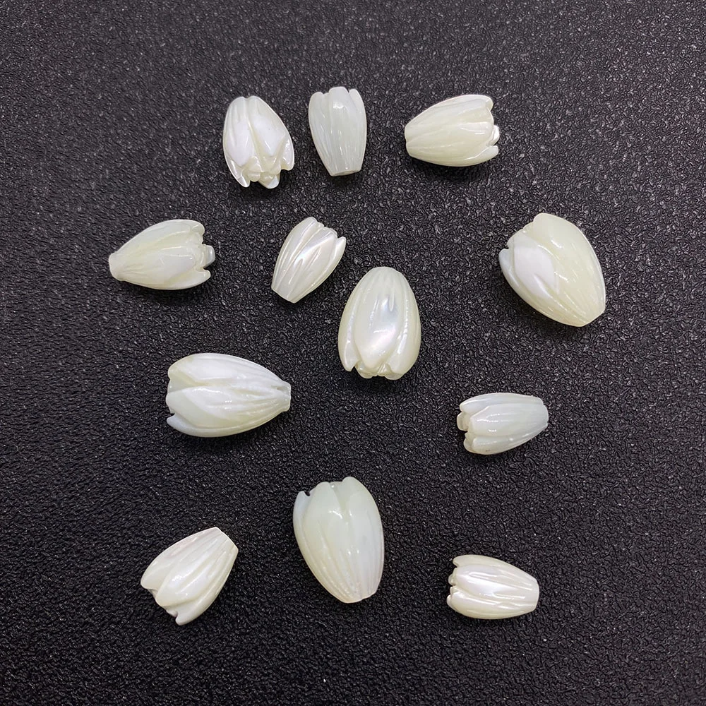 8*10MM natural shell mother of pearl carved pikake beads pikake jasmine flower beads for Vintage hawaiian jewelry