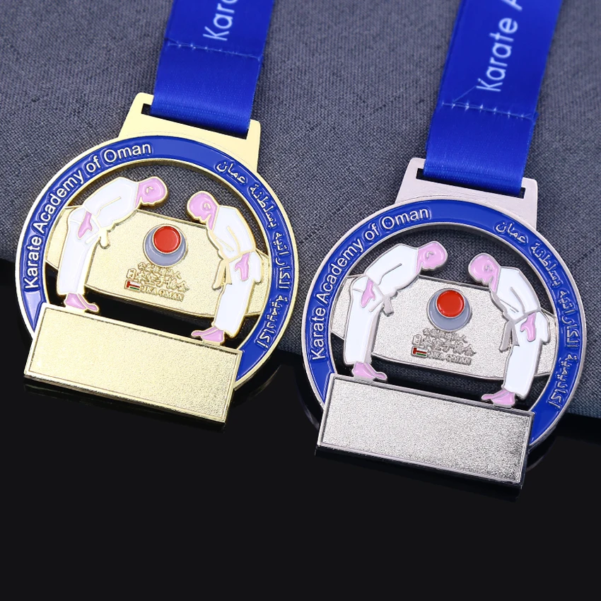 China medal maker customize zinc alloy gold medallion metal judo golden medals