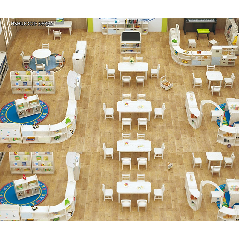 Детский сад деревянная детская мебель Daycare Center набор
