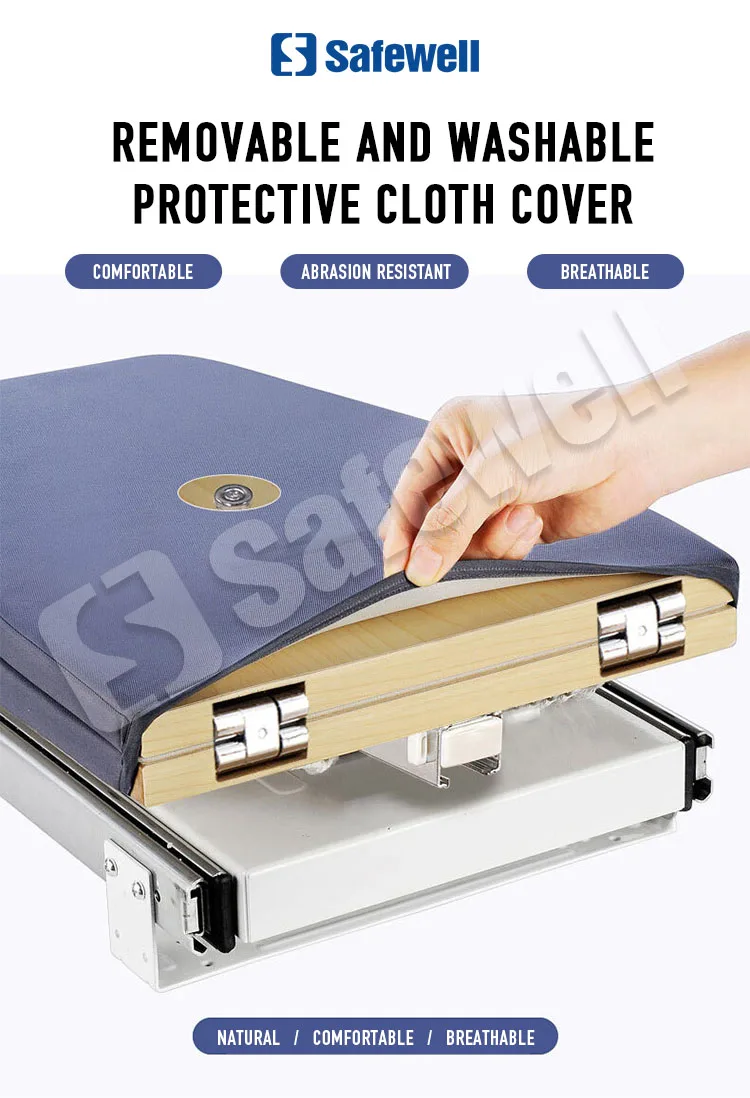 Safewell New Arrival Pneumatic Retractable Folding Home Wardrobe Rotating Ironing Board Space Saving Sleeveboard