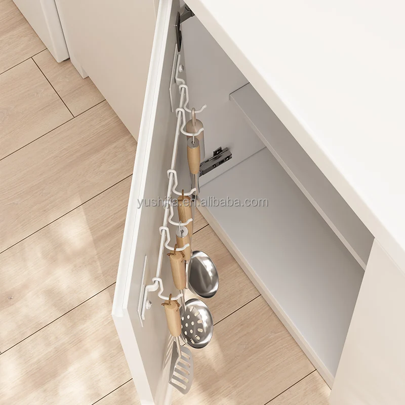 Cabinet door hanging rod wall hangers Kitchen storage Hanging Rail Kitchen Organization and Storage with Hooks