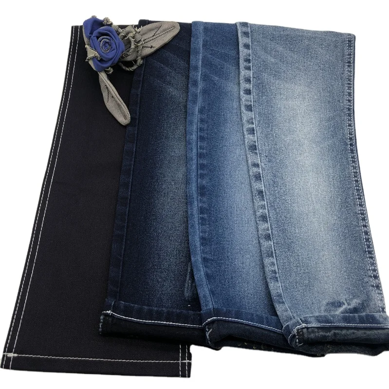 10 унций синий цвет с черным хлопком полиэстер спандекс джинсовая ткань
