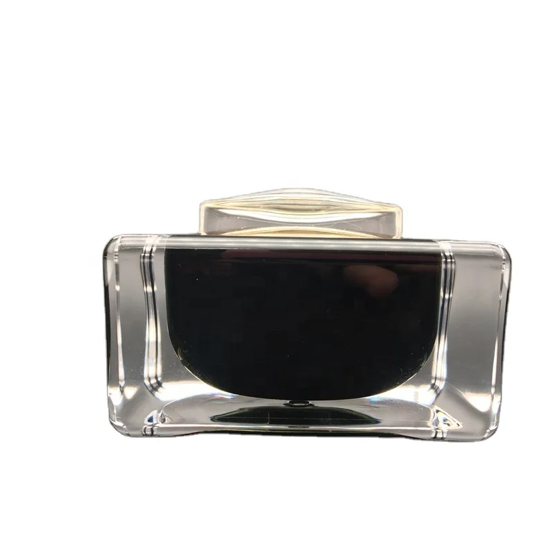 empty 30g 50g black color square luxury acrylic cream jar
