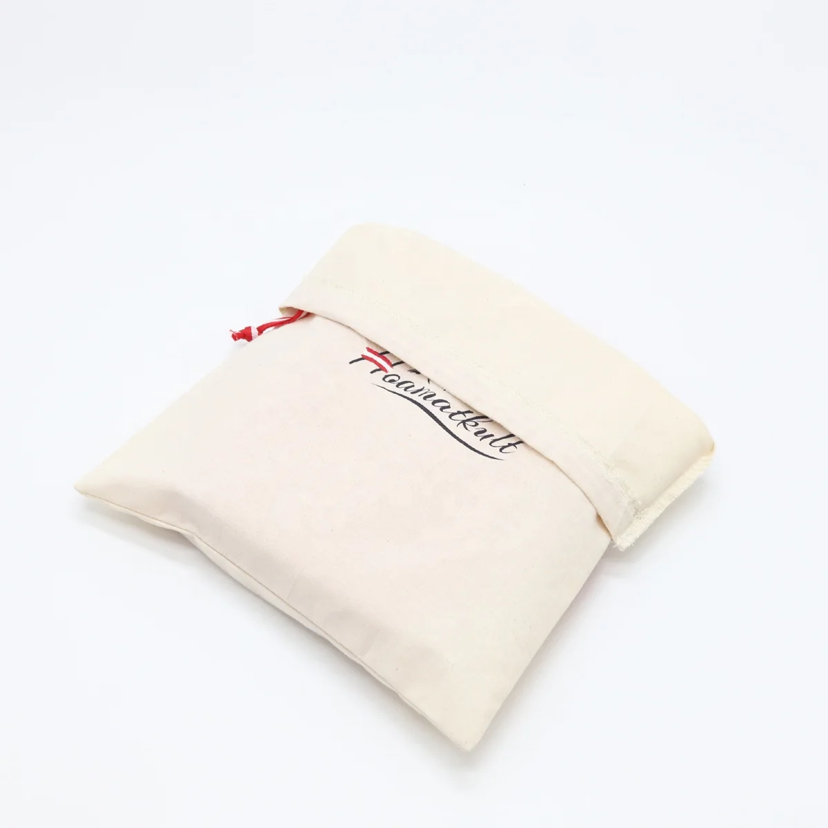 Custom Logo Printed  Grey Fabric Cotton Dust Cloth Shoes Packaging Drawtring Bags Recycled Cotton Shopping Bag
