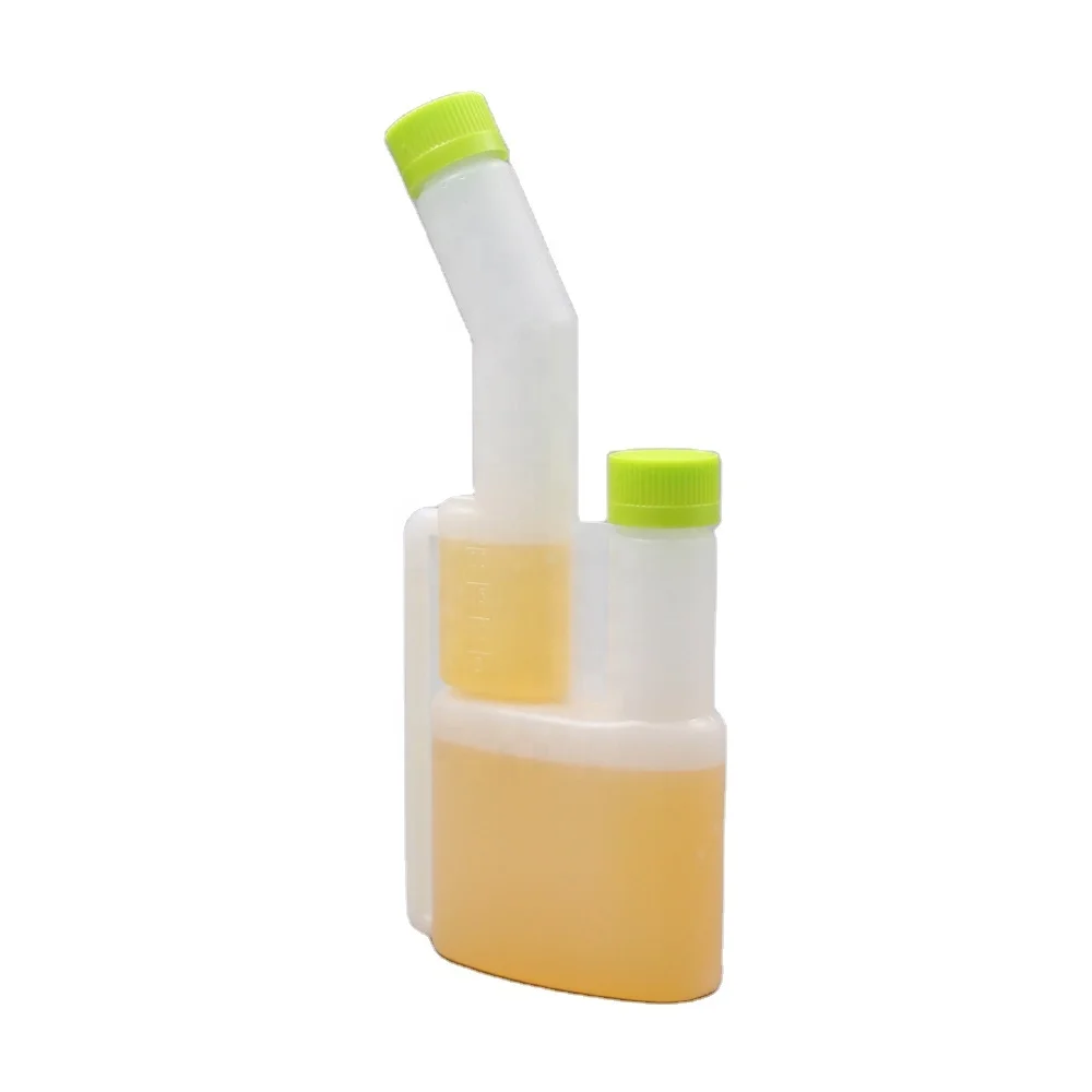 4oz Dosing Measuring Plastic Dual Chamber HDPE Twin Neck Bottle