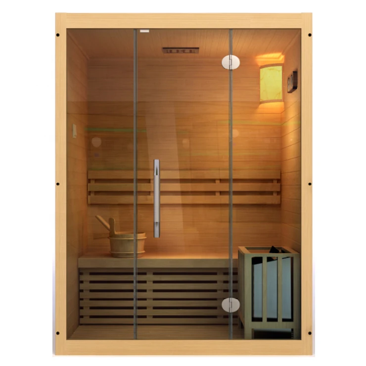 Traditional Classic 2 Persons Sauna Room Customizable Lose Fat Indoor Steam Sauna Harvia Stove Wooden Sauna Indoor with Heater