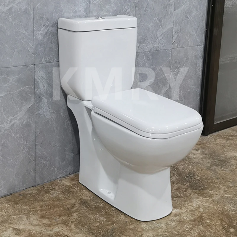 2023 New Style Ceramic Bathroom Two Piece Side Flush Rimless Toilets Ceramic Two Piece Toilet Equipment