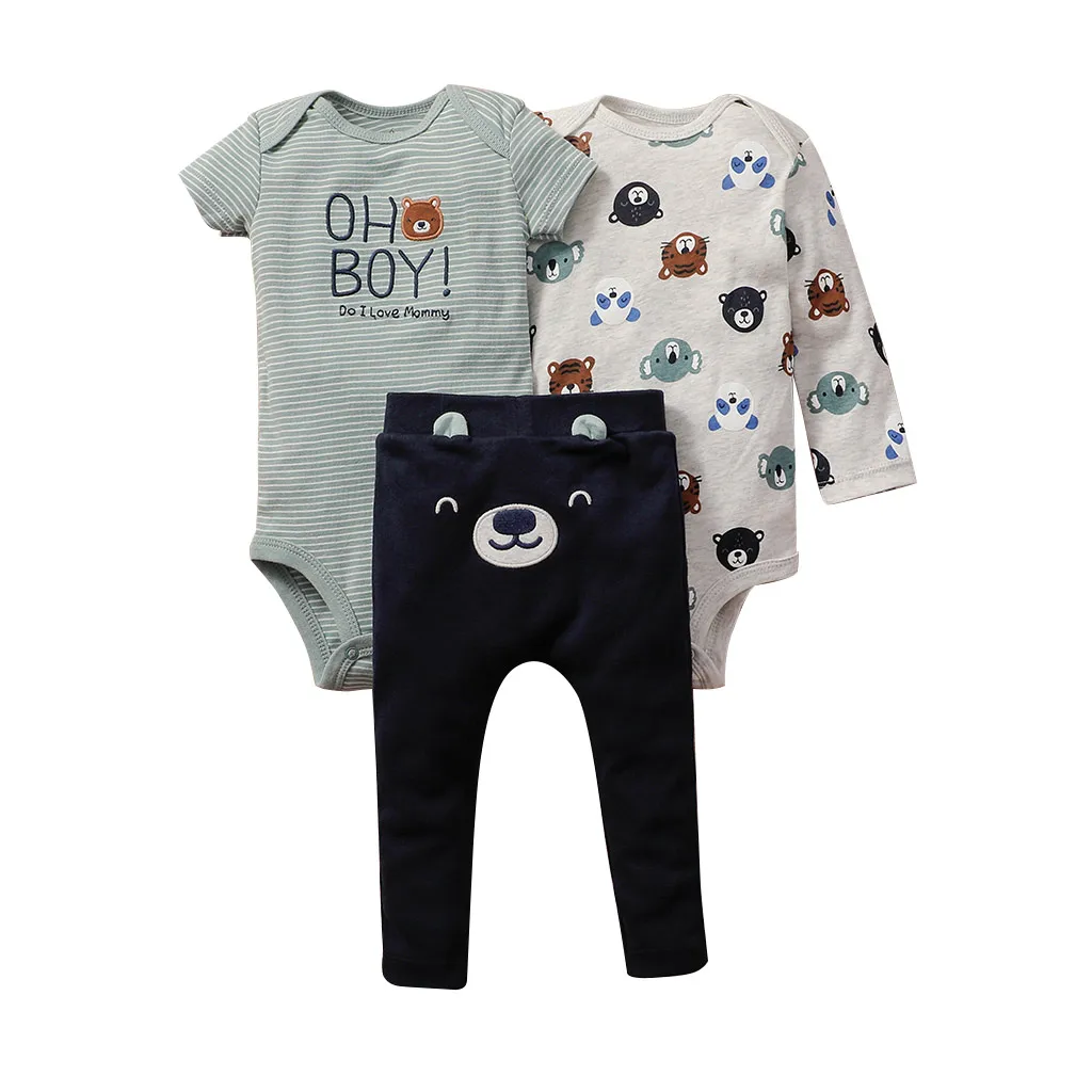 
Wholesale New Baby Boys Girls Summer Clothing Newborn Kids Baby Jumpsuits Knitted Short Sleeve Pant+Shorts Tracksuits Sets 