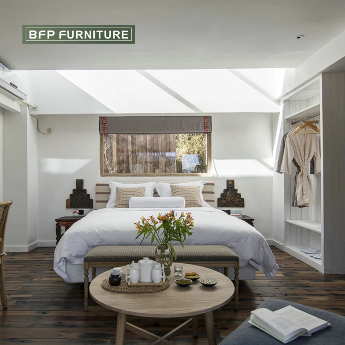 BFP Home Commercial Hotel Project Furniture Resort Villa Hotel Bedroom Furniture Solid Wood Style