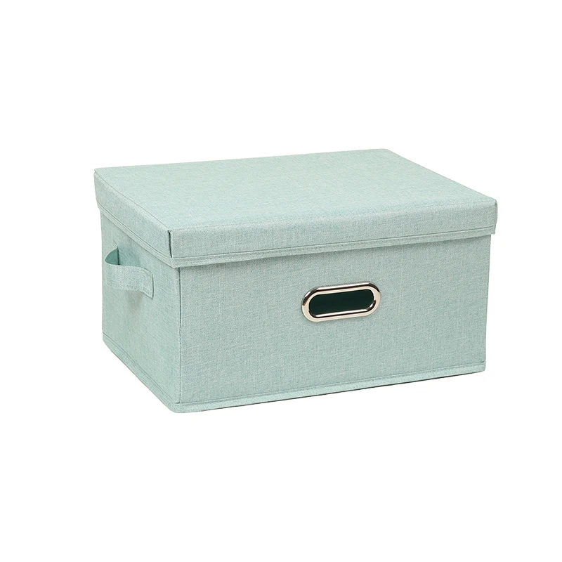 Collapsible Linen Document Storage Organization With Handles,Books File Box Paper Holders Office Documents Desktop Organizer