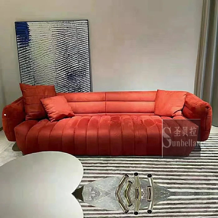 2021 new arrival modern design Italian luxury sofa  fabric velvet lounge couch  living room furniture sofa for hotel lobby