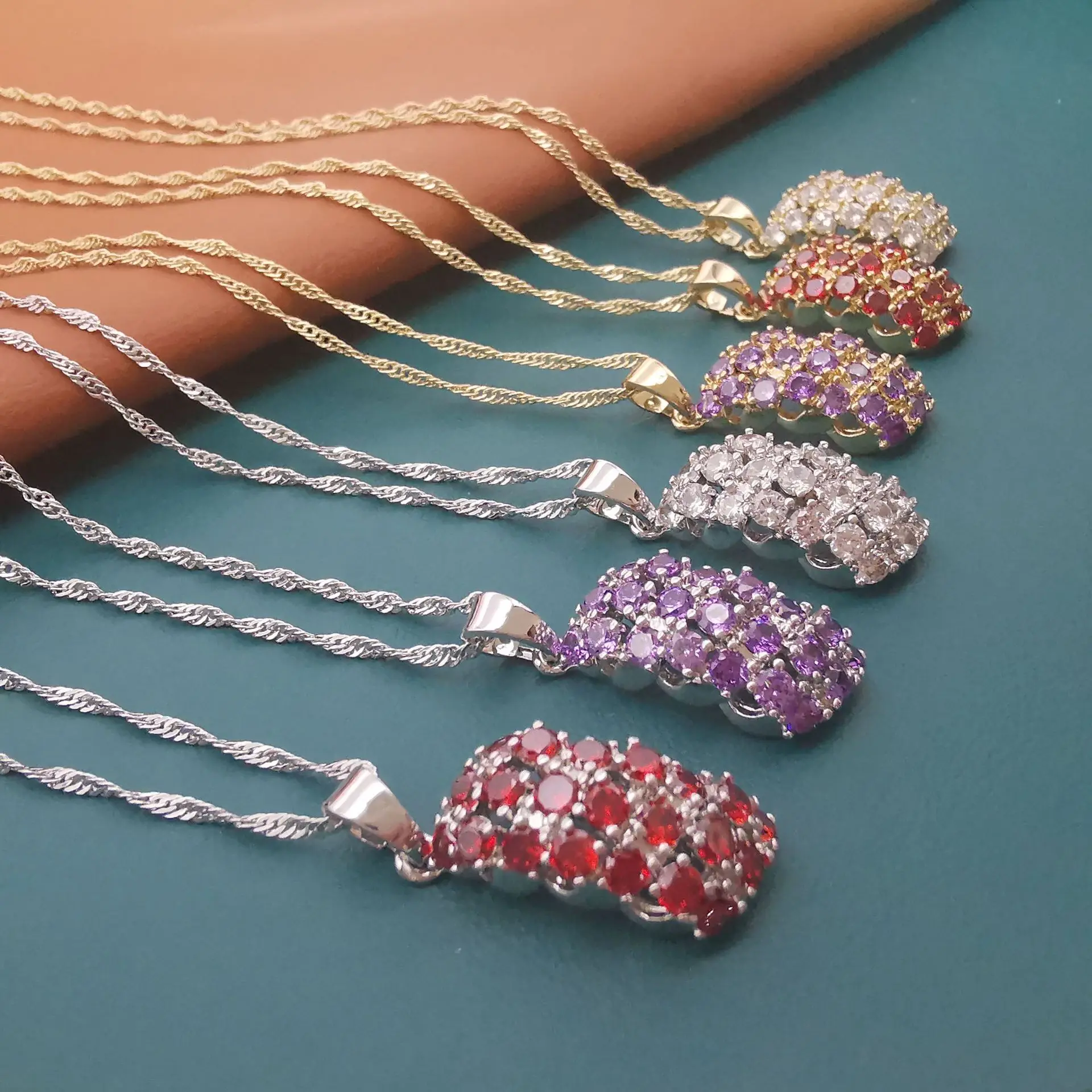 18K gold zirconia jewelry dubai wholesale jewelry set price discount gold necklace fashion jewelry sets