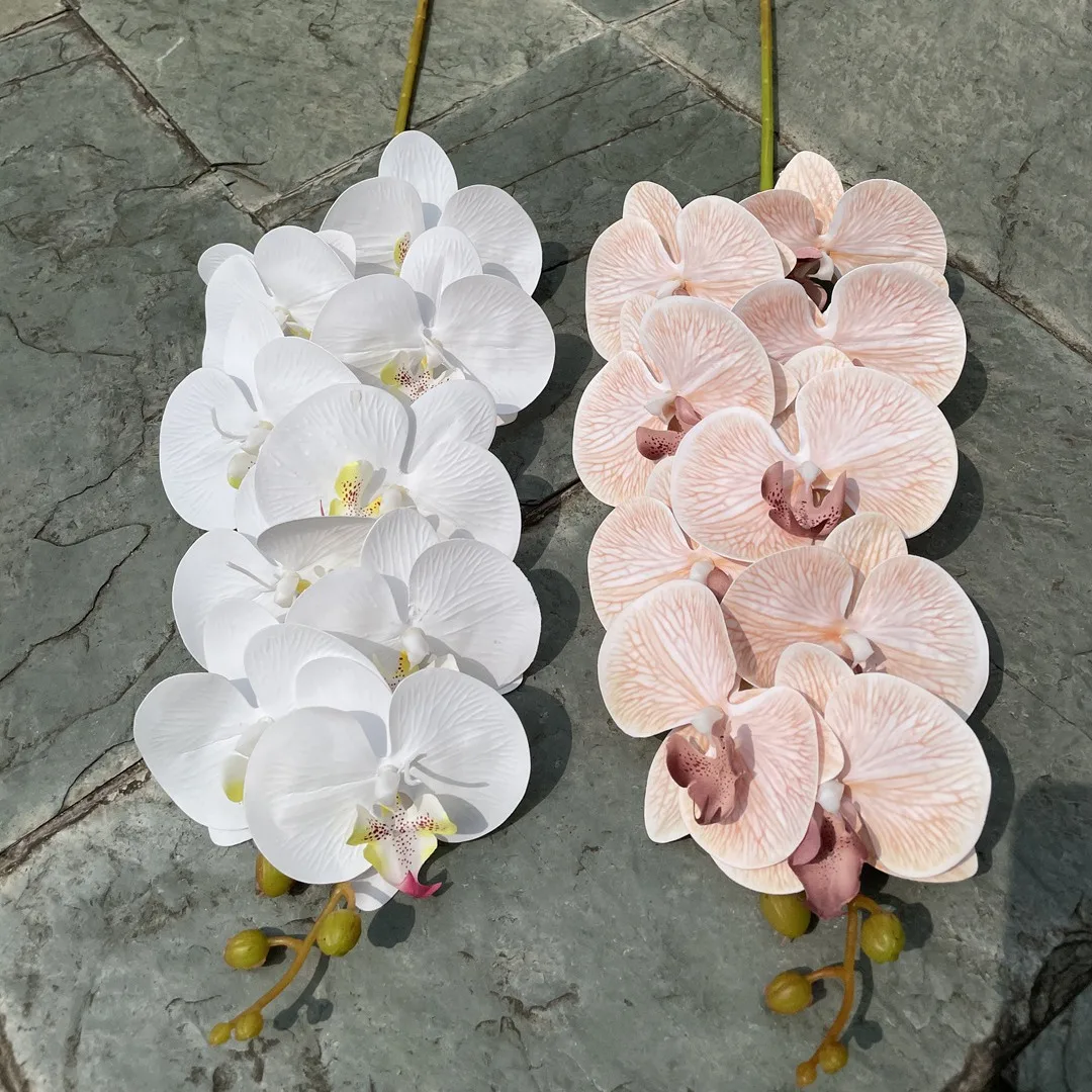 Multi-bloom Artificial Orchid Plant In Glass Vase Table Decor For Restaurant Hotel Mother's Day New Year Christmas