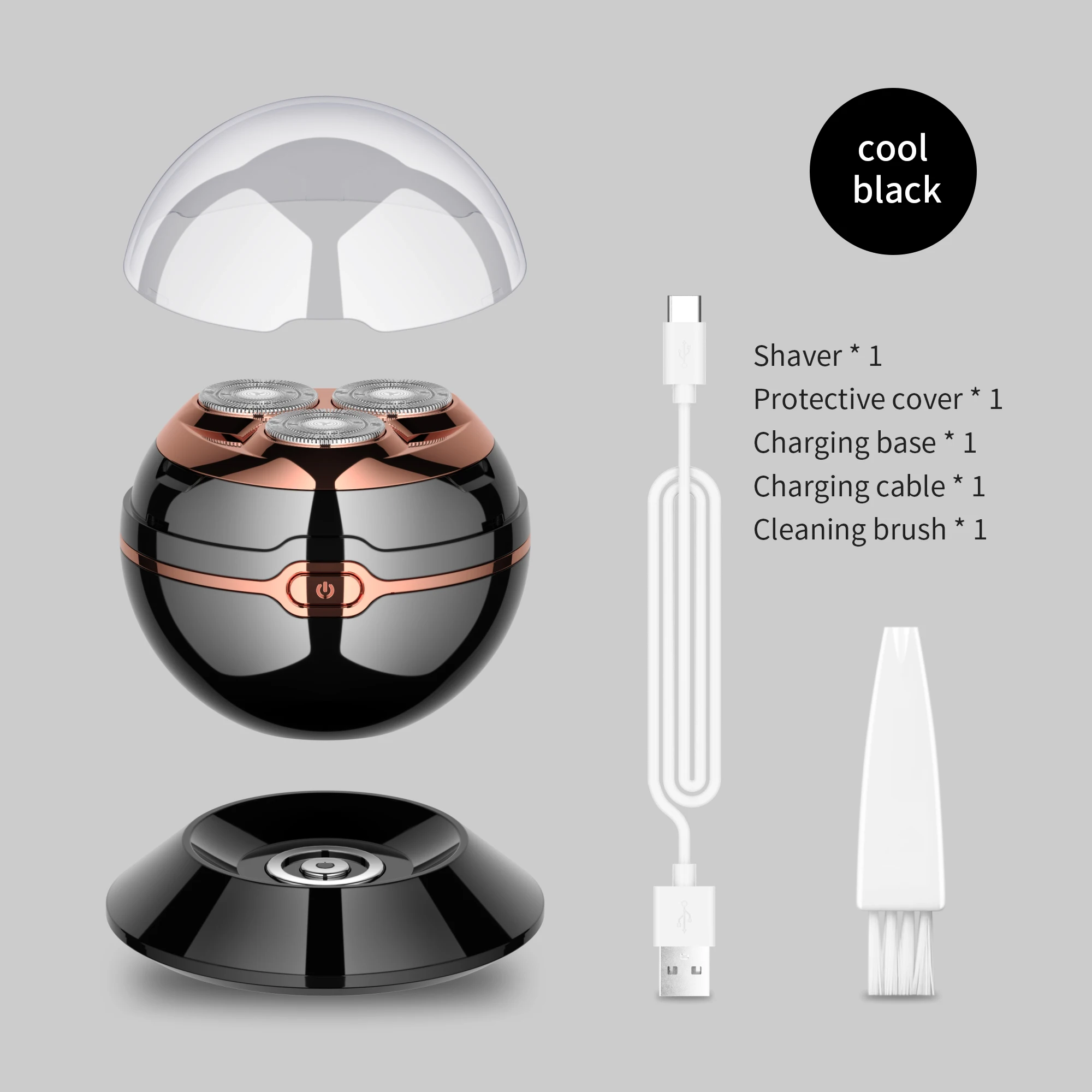 VOAUN V-858 Manufacturer new mini electric shaver hair clipper ball shaped shaving hair charging base