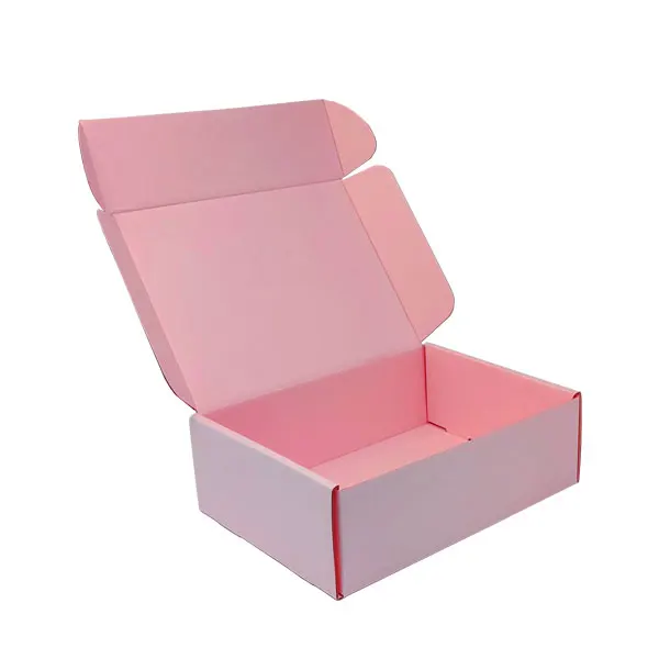 Cardboard Modern Novel Design Flat Corrugated Custom Pink Mailer Reasonable Price Storage Paper Box For Packaging