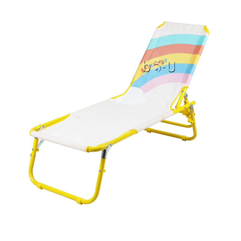 2024 Children Furniture Colorful Folding Sun Camping Beach Lounge for Kids