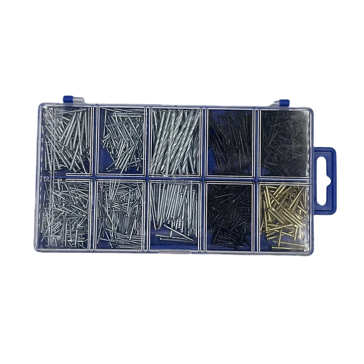 556 Pieces Hardware Nails Galvanized Metal Spikes, Black finishing and Brass plated Nails assortment kit set