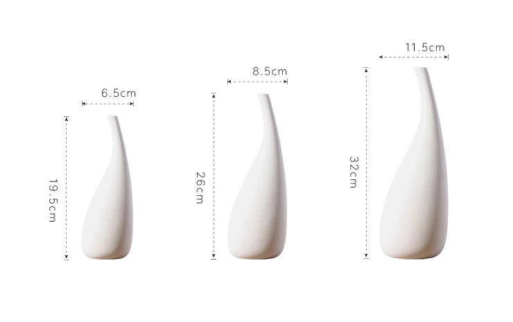 European Creative 3 Pcs A Set Ceramic Handmade Wedding Flower Vase Set