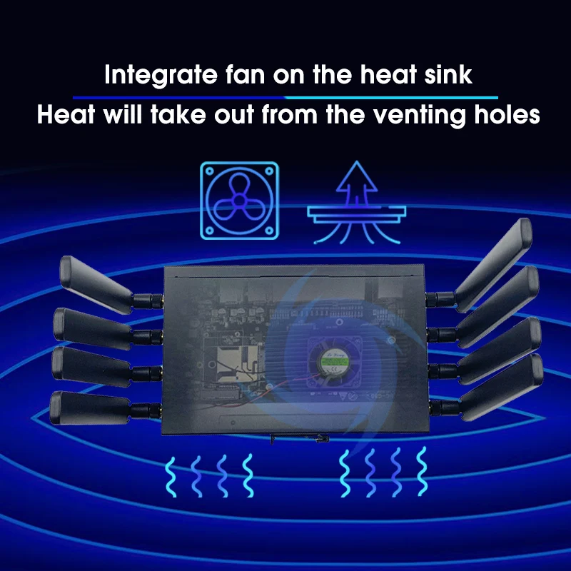 Mediatek MT7981 8 Gigabit LAN Ports AX3000 Wifi6 Dual Band 5G Router Preload Openwrt Support Openvpn Wireguard IMEI Change