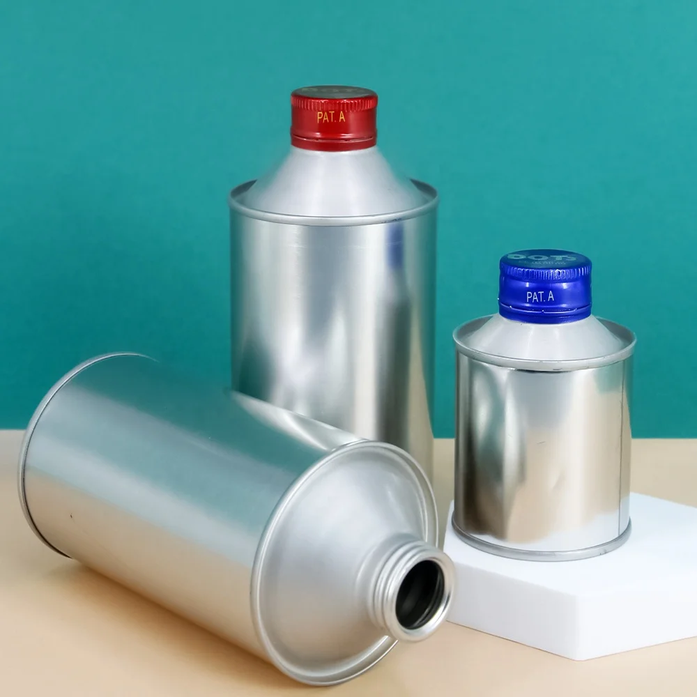 Wholesale 350ml 500l 1l Empty Metal Tin Can Brake Fluid DOT 3 Empty Tin Cans