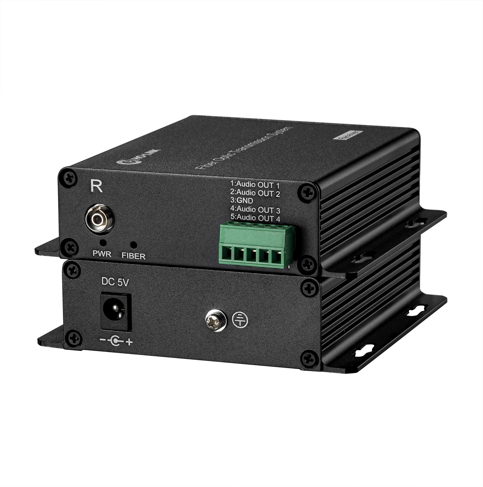 4 channel phoenix terminal connectors audio to fiber optical converter
