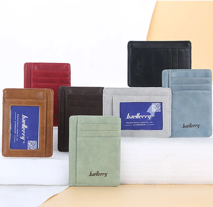 Baellerry Mens Minimalist Wallet Mens PU Leather Credit Card Holder Coin Purse Pu Leather Billeteras