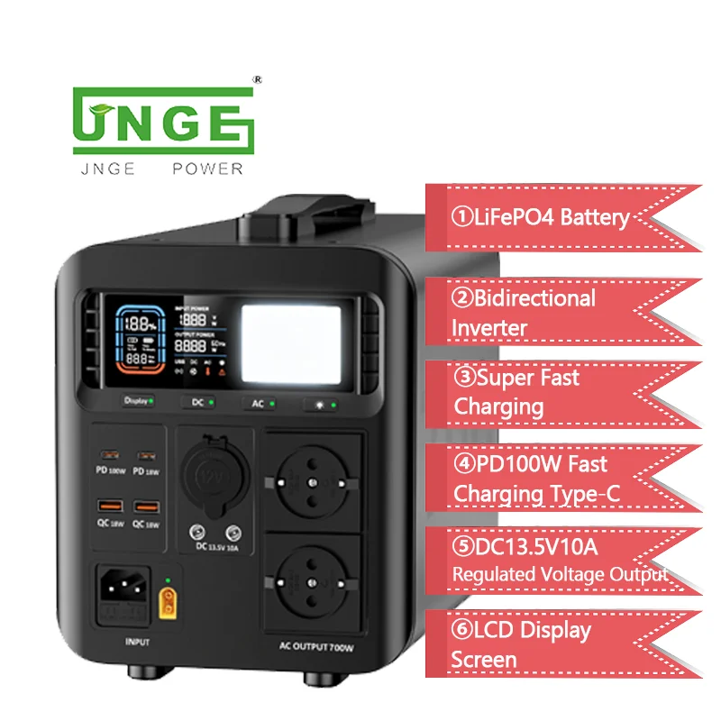 Outdoor Camping Lifepo4 Lithium Battery 700w Solar Banks Portable Ac Power Generator Stations