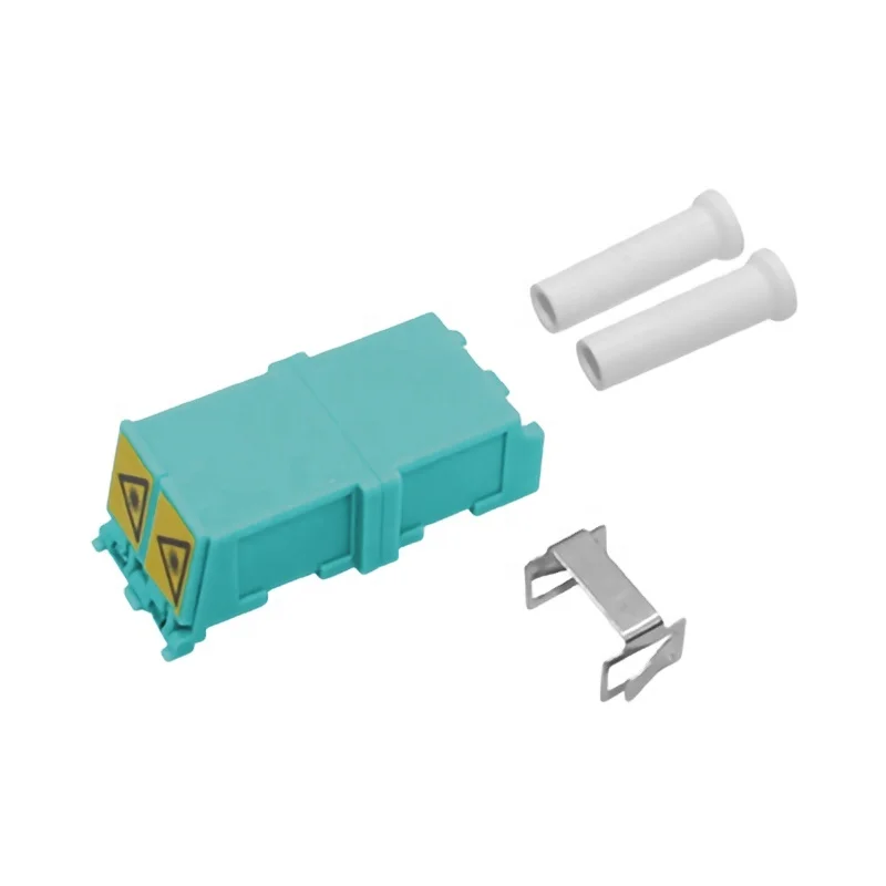 LC OM3 Flangeless Duplex Shuttered Auto Shutter Optical DX Adaptor Connector Fiber Optic Adapter