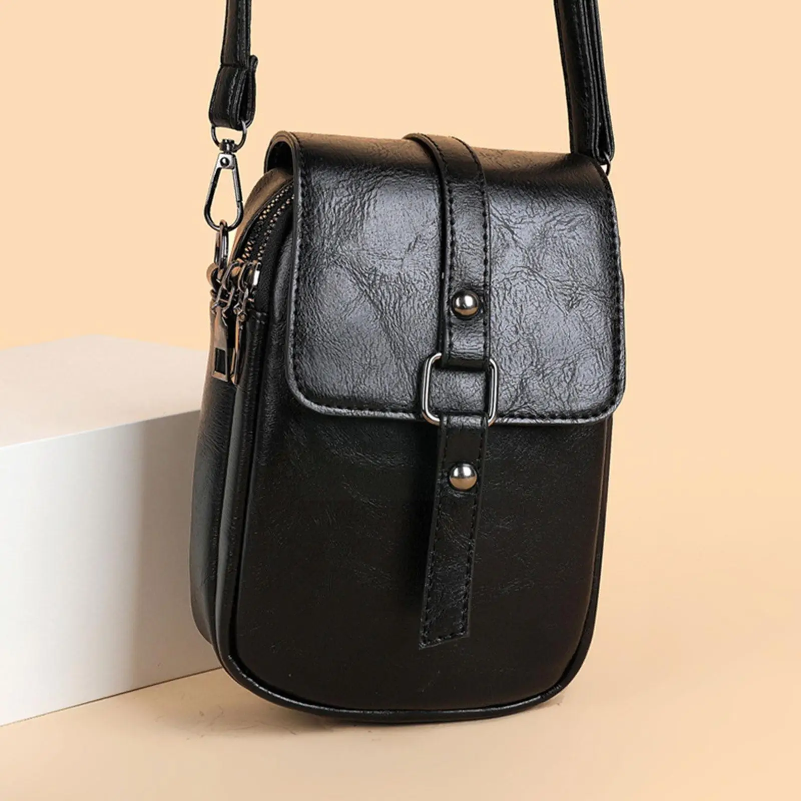 Women Crossbody Bag Mobile Phone Bag Leather Cross-body Card Wallet Pouch Travel Handbag Mini Wallet Shoulder Purse D2K0