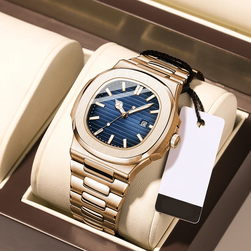 Hot Sale Luxury Watch for Men Business Waterproof Male Luminous Date Stainless Steel Quartz Watches Montres Pour Hommes