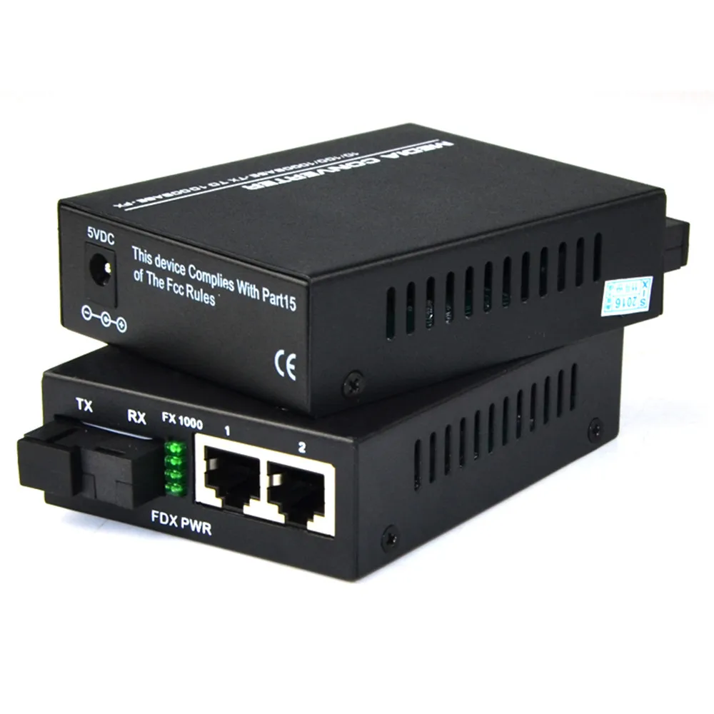 1000M Fiber Media Converter HTB-3100 A/B 20km 10/100Mbps SC RJ45 Port Single-Mode Single Fiber