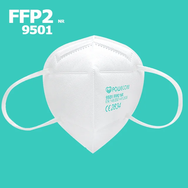 
1 POWECOM FFP2 Face Mask Wholesale Halbmaske 9501Filter Nose Disposable CE EN149 Earloop Half Foldable Non Woven Koumask 