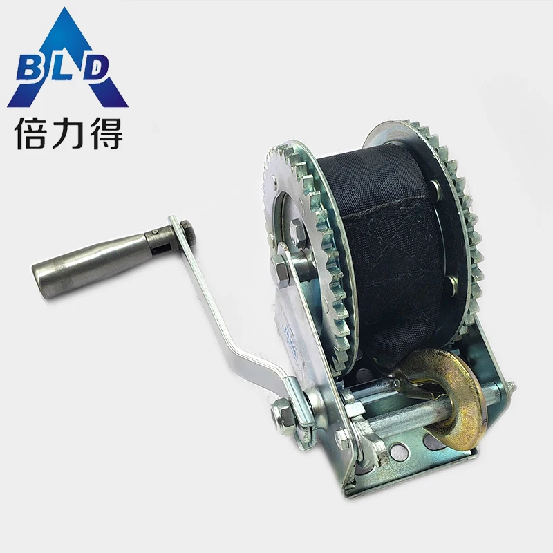 
Manual small boat Foldable handle hand winch wire rope cable brake winch 