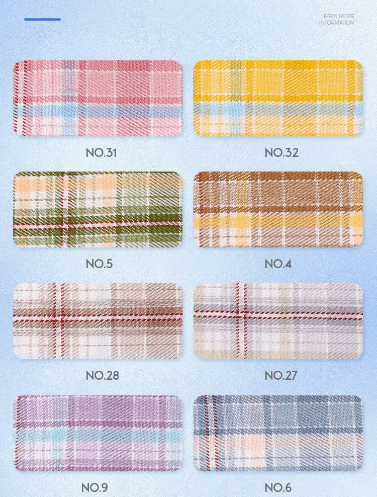 SPOT TR yarn-dyed Plaid 179G Spring and summer fashion suit dress JK uniform shirt shoes and hats polyester fabric